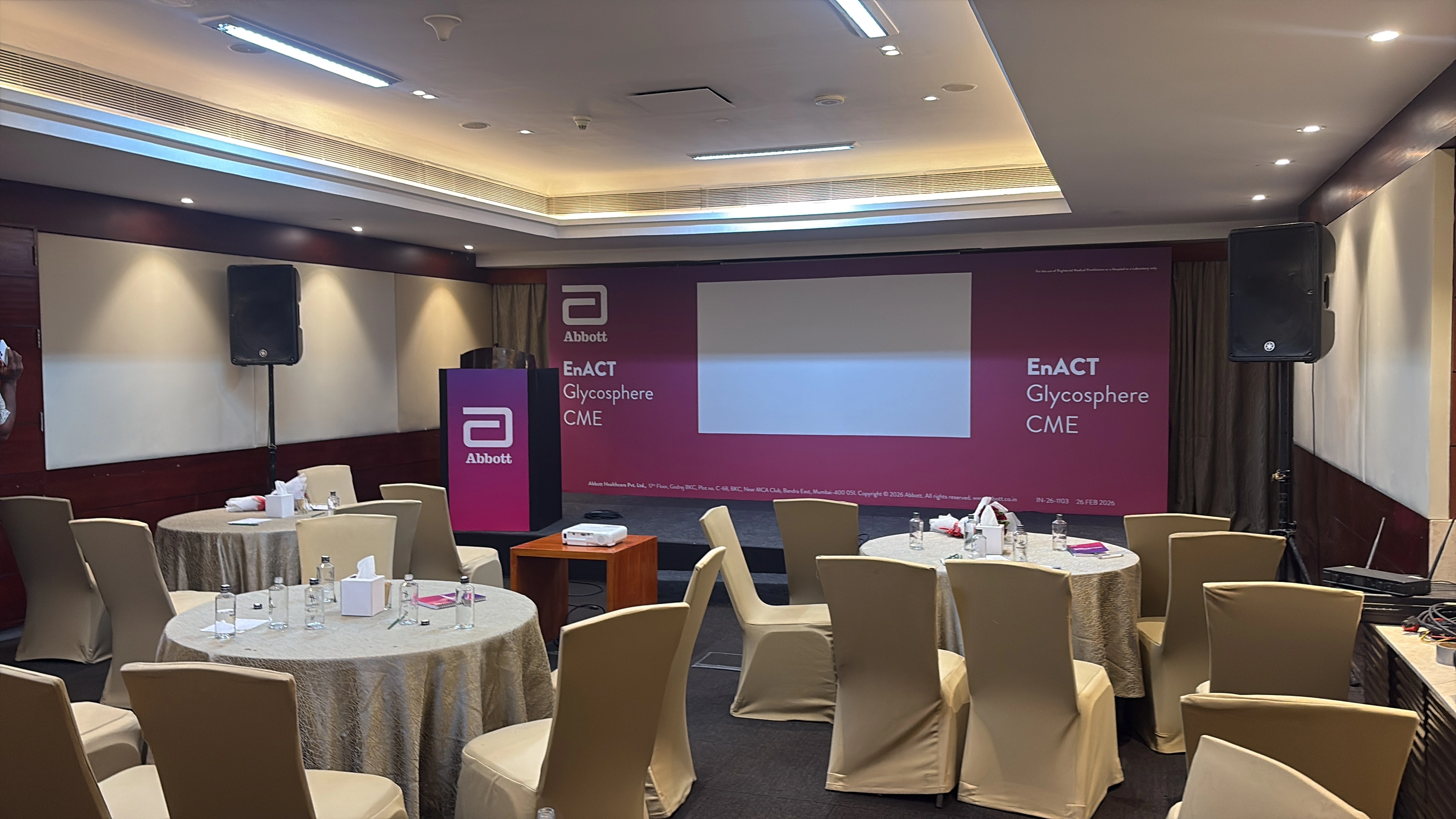 Product launch stage with reveal setup and brand lighting in Kochi